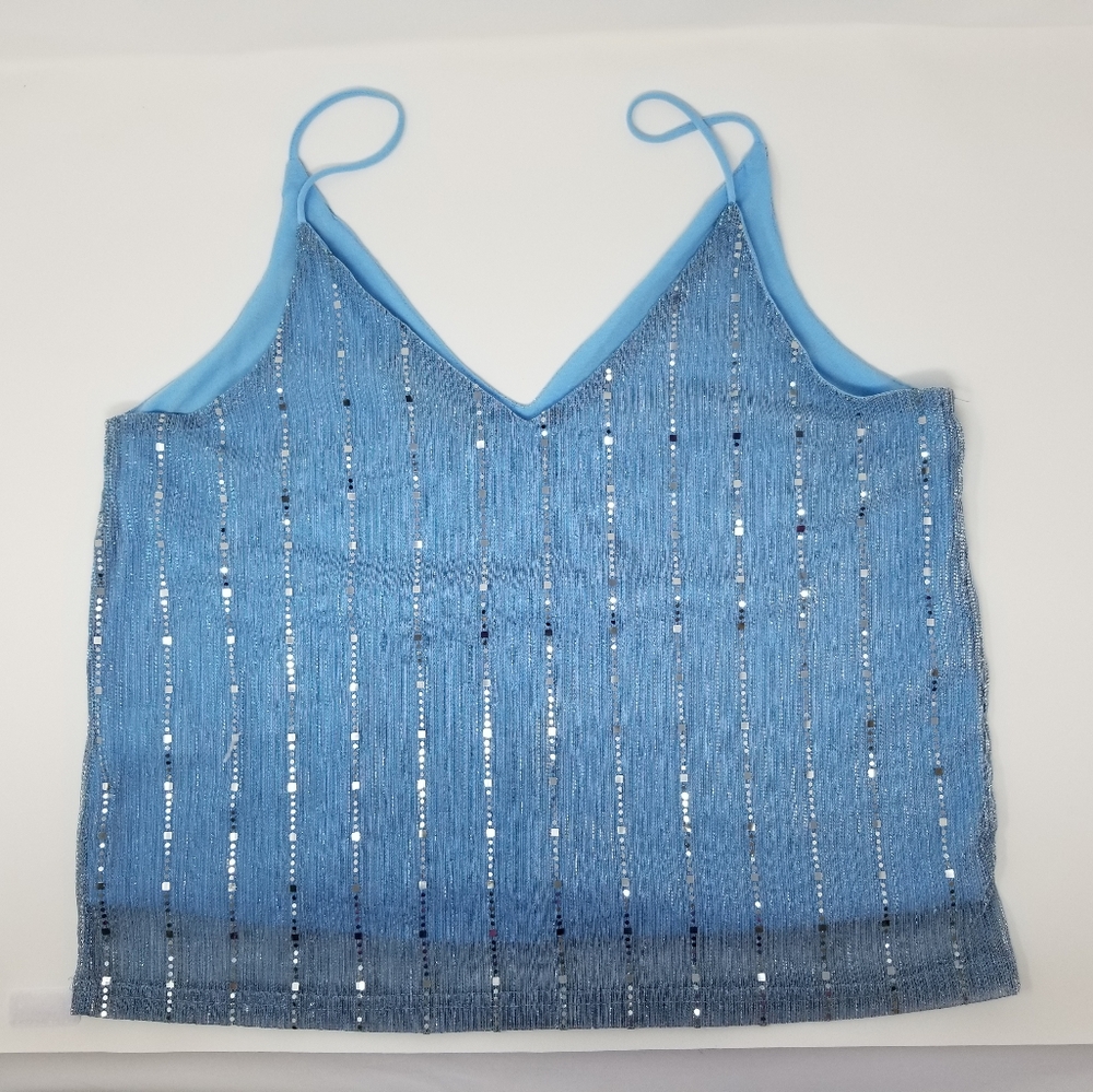superdown Shimmering Blue Sequin Camisole